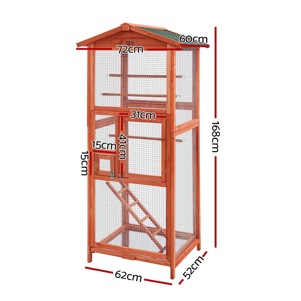 NNEDSZ Bird Cage Wooden Pet Cages Aviary Large Carrier Travel Canary Cockatoo Parrot XL