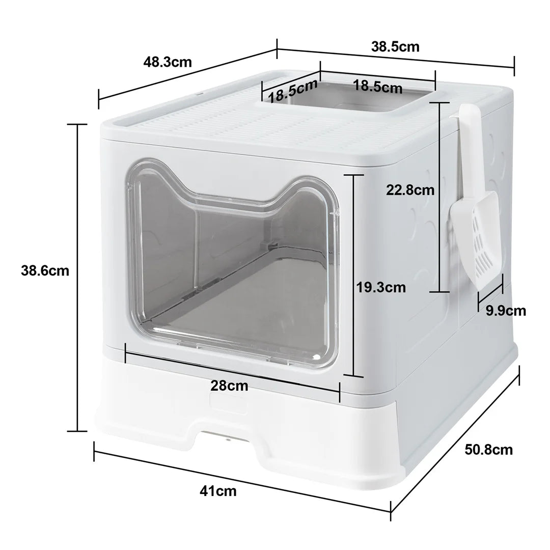 Modern Flexible Tidy Cat Litter Box Enclosure Cat House Furniture Cat Potty with Portable Scoop Drawer Kitty Poop Home