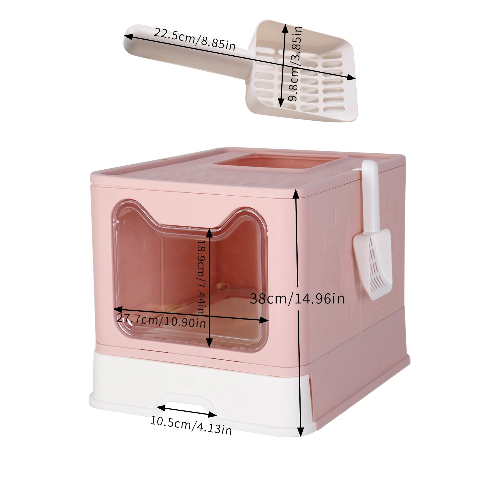 Modern Flexible Tidy Cat Litter Box Enclosure Cat House Furniture Cat Potty with Portable Scoop Drawer Kitty Poop Home