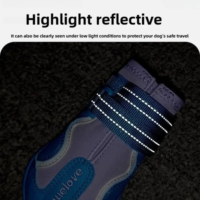 Dog Shoes Adjustable Waterproof Warm and Protect The Feet Small Dogs Reflective Shoes Easy Clean Pet Supplies Products