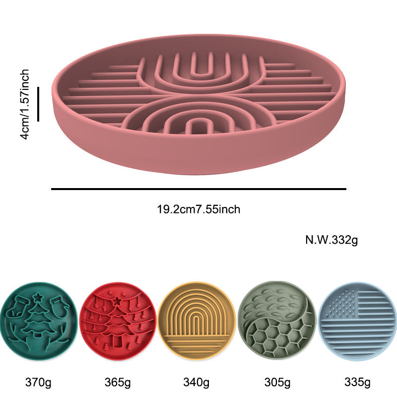 NNEDSZ Green Silicone Slow Feeder Bowl for Dogs - Anti-Choking Christmas-Themed Lick Mat